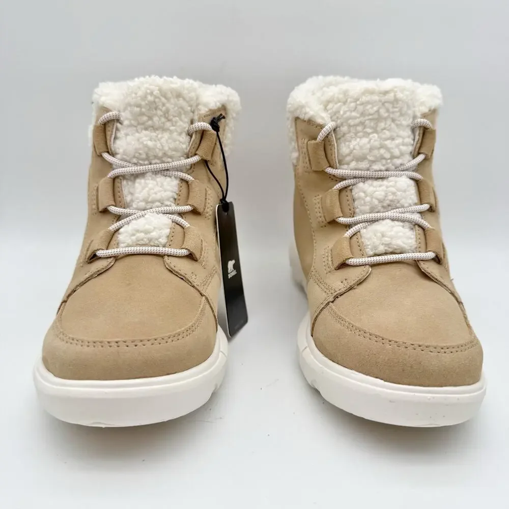 Sorel Womens Explorer Next Carnival Winter Boots US 6.5 Tan Suede Waterproof GUC
